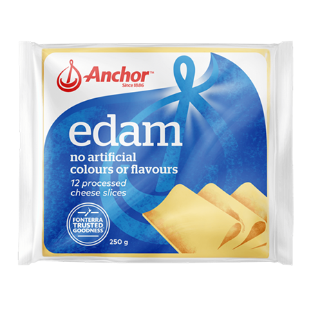 Anchor Processed Cheese Individually Wrapped Edam Pack 250g