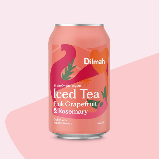 Dilmah Iced Tea Pink Grapefruit & Rosemary 330mL CAN - 12 per box