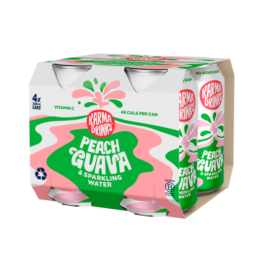 Karma Sparkling Water Peach Guava zero sugar 4 pack