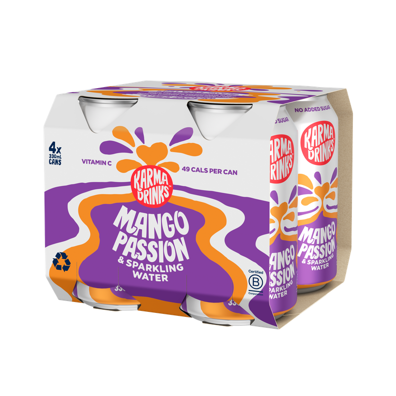 Karma Sparkling Water Mango Passion zero sugar 4 pack