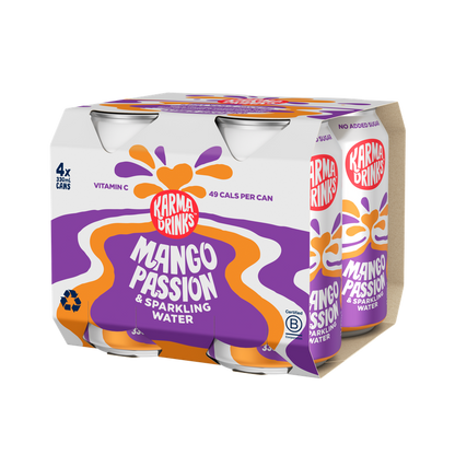 Karma Sparkling Water Mango Passion zero sugar 4 pack